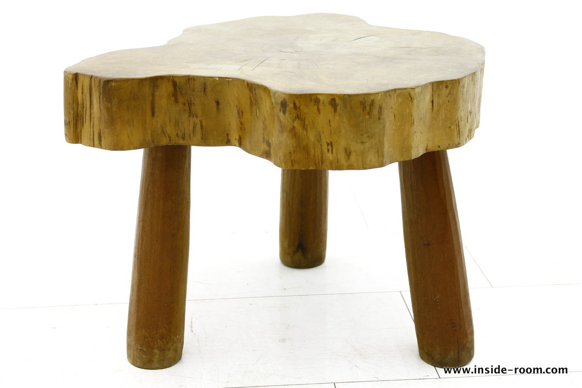 Solid Wood Table or Stool 60s For Sale