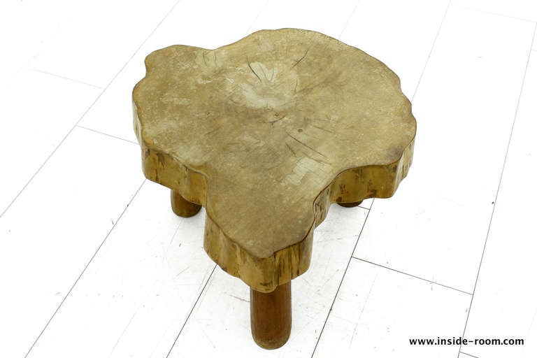 French Solid Wood Table or Stool 60s For Sale