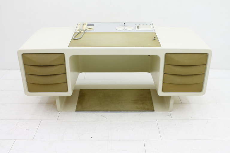 Mid-Century Modern Directors Desk with Integrate Telephone by Ernest Igl, Germany 1970