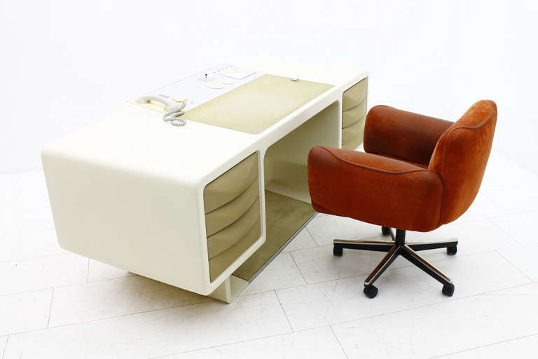 Directors Desk with Integrate Telephone by Ernest Igl, Germany 1970 3