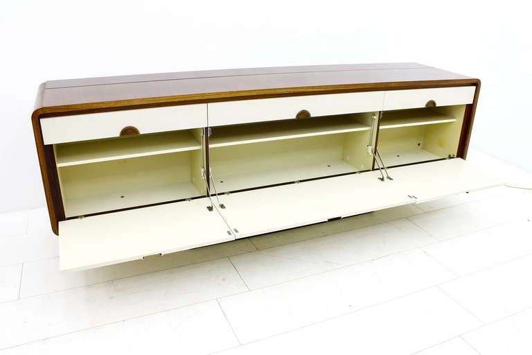 Metal Rare Rosewood Sideboard With Electric Bar Like 007, 1970´s
