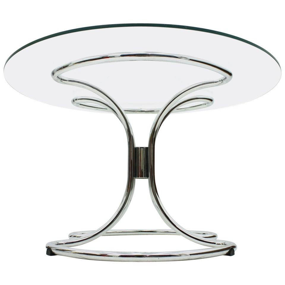 Glass and Steel Tube Dining Table by Giotto Stoppino, Italy 1960`s For Sale