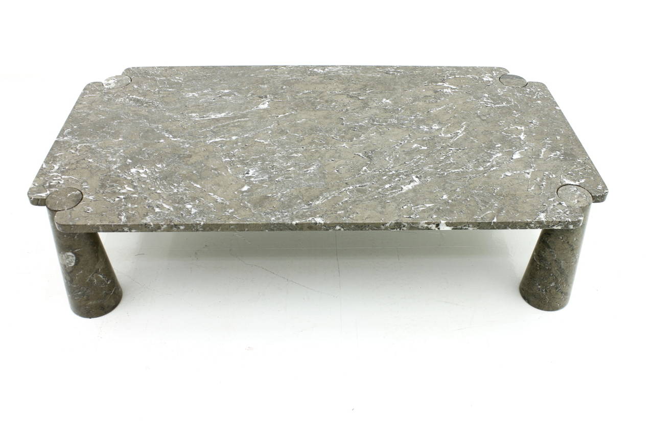 Large Marble Sofa Table by Angelo Mangiarotti for Skipper, Italy, 1970s