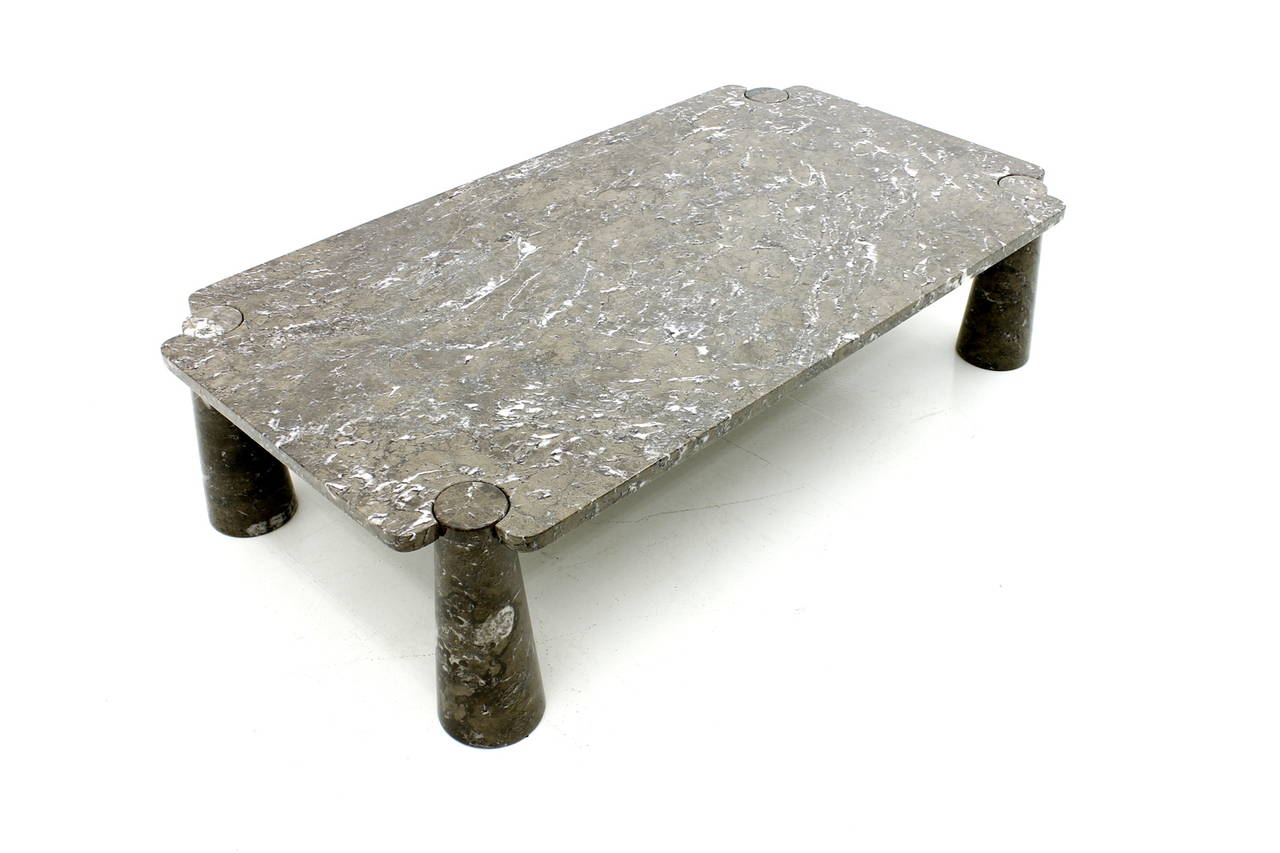 Large Marble Sofa Table by Angelo Mangiarotti for Skipper, Italy, 1970s 1