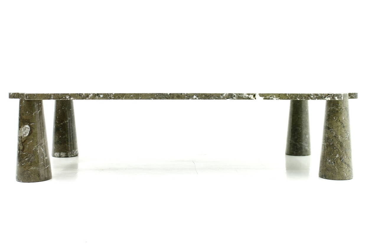 Italian Large Marble Sofa Table by Angelo Mangiarotti for Skipper, Italy, 1970s