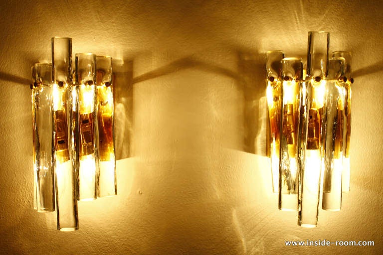 A Pair Kinkeldey Wall Sconce, Gold Plate, Krystal Glass.

W13 cm, H 27,5 cm, D 11,5cm.

Very good Condition !