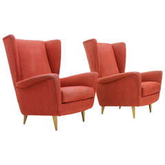 Pair of Wing Lounge Chairs, 1950s