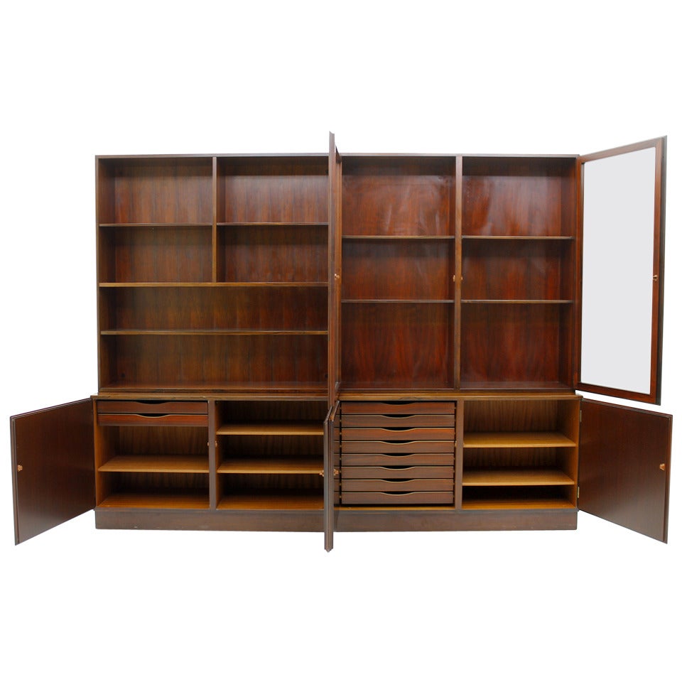 Two Rosewood Cabinets and Bookcases by Oman Jun, Denmark