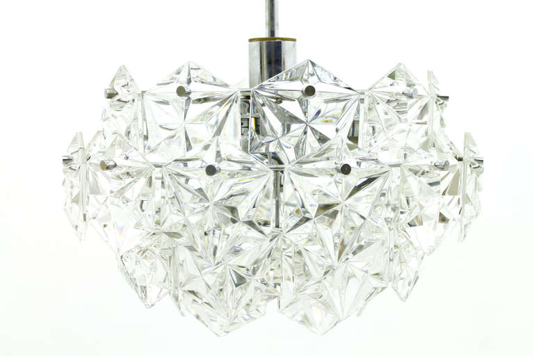 Four tiers crystal glass chandelier by Kinkeldey, Germany 1960s.
Very good condition.

 