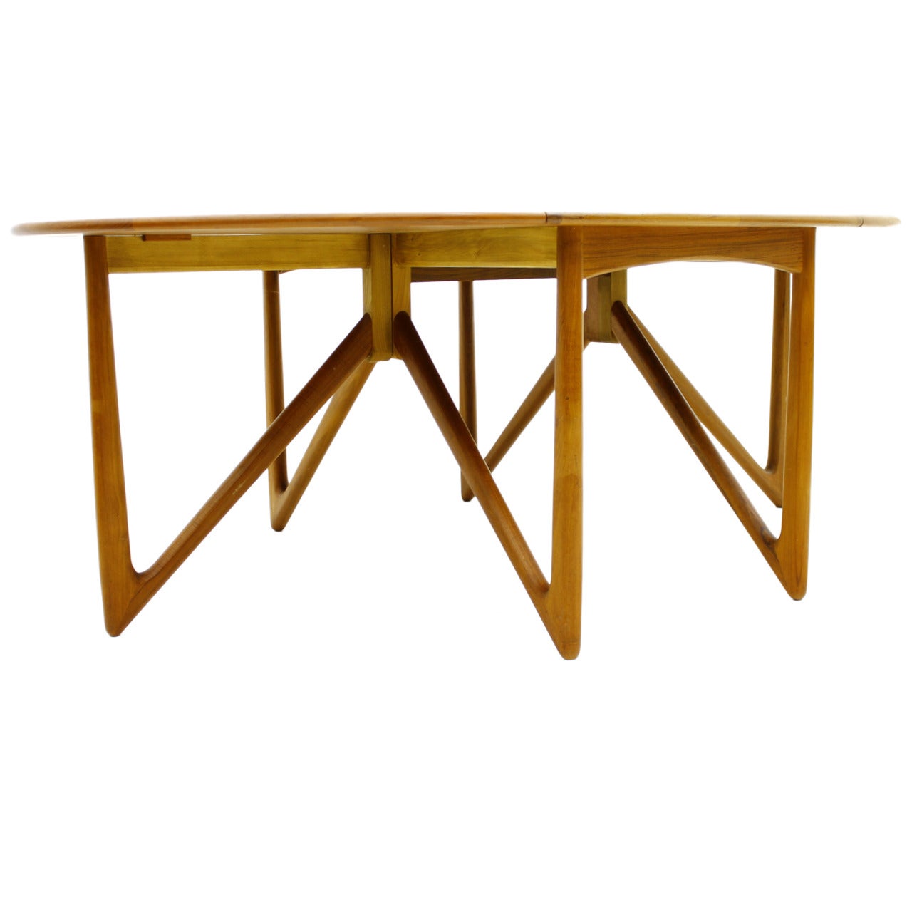 Kurt Ostervig Drop-Leaf Teak Dining Table, Jason Mobler, Denmark 1960`s For Sale