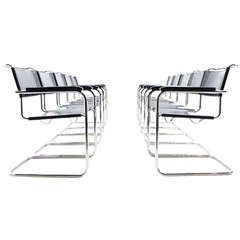 10 x Mart Stam Steel Tube Dining Chairs, Thonet, Bauhaus