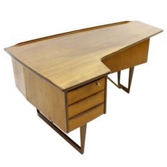 Asymmetric Teak Writing Desk By Peter Løvig Nielsen, Boomerang