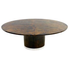 Oval Goatskin Dining Table by Aldo Tura, Italy Oval Goatskin Dining Table by Aldo Tura, Italy