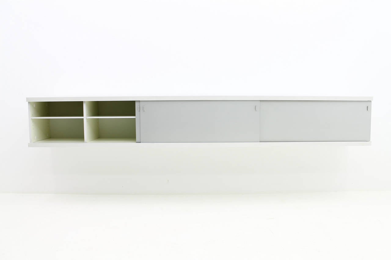 German Long Wall-Mounted Sideboard with Sliding Doors by Horst Brüning, 1960s