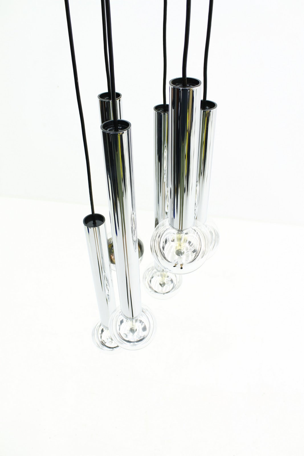 German Chrome and Glass Cascade Chandelier by Motoko Ishii for Staff, 1970s For Sale