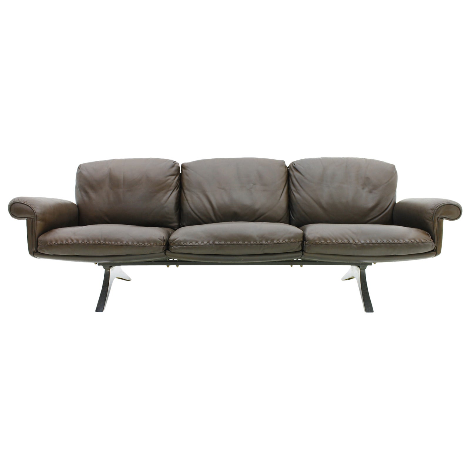 Three-Seat Leather Sofa DS-31 by De Sede Switzerland, 1960`s
