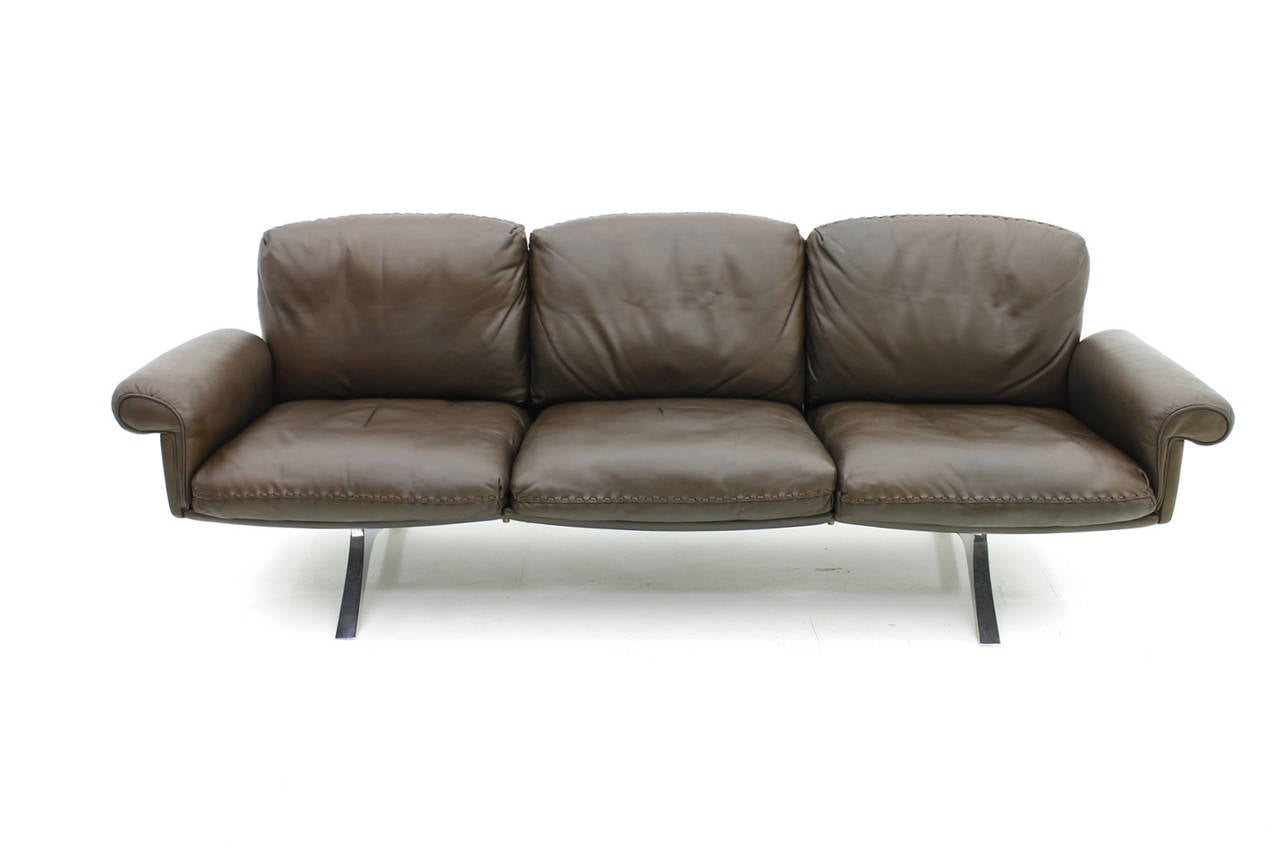 Mid-Century Modern Three-Seat Leather Sofa DS-31 by De Sede Switzerland, 1960`s