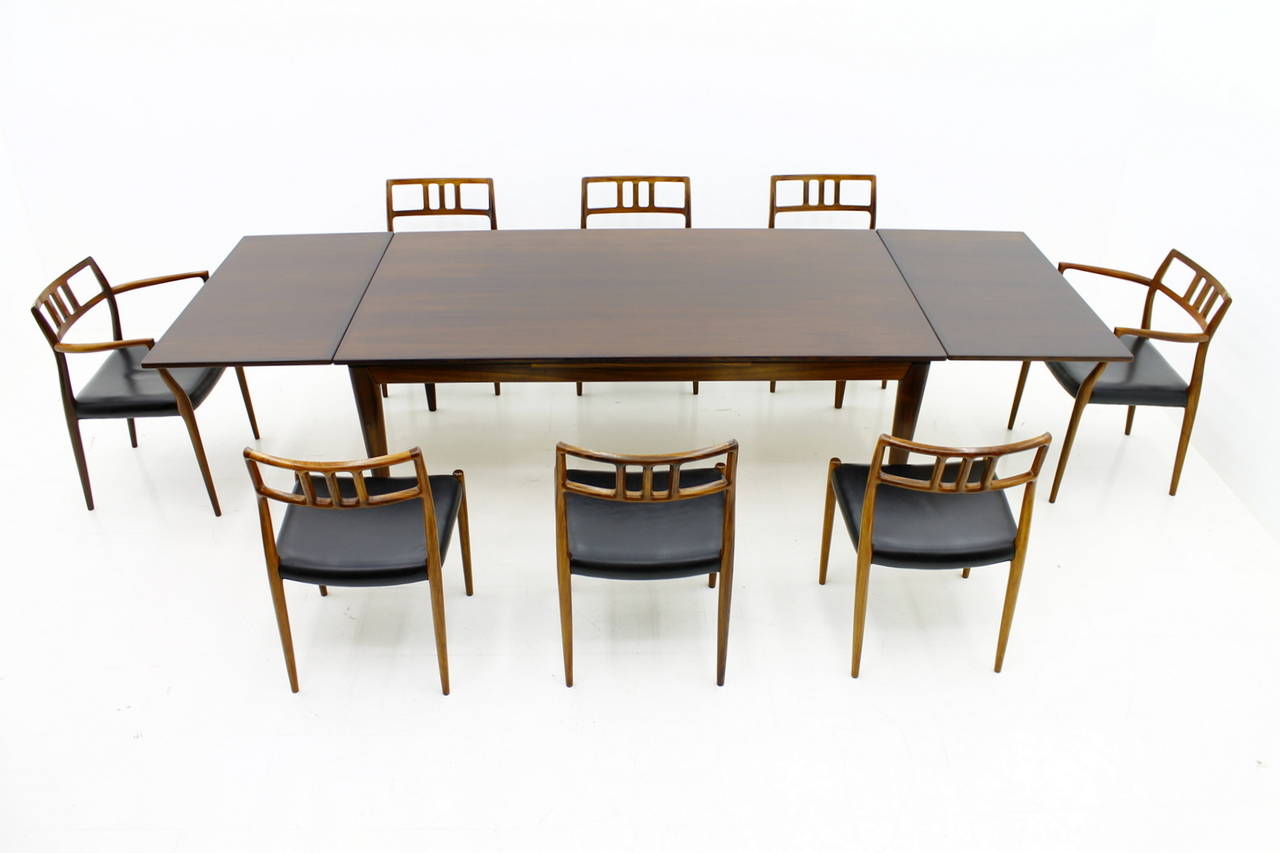 Exclusive Danish Rosewood Dining Room Set by Niels O. Møller, 1960s For Sale 5