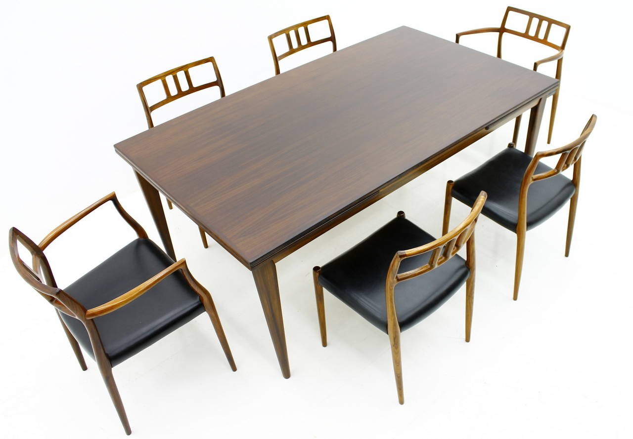 Mid-20th Century Exclusive Danish Rosewood Dining Room Set by Niels O. Møller, 1960s For Sale