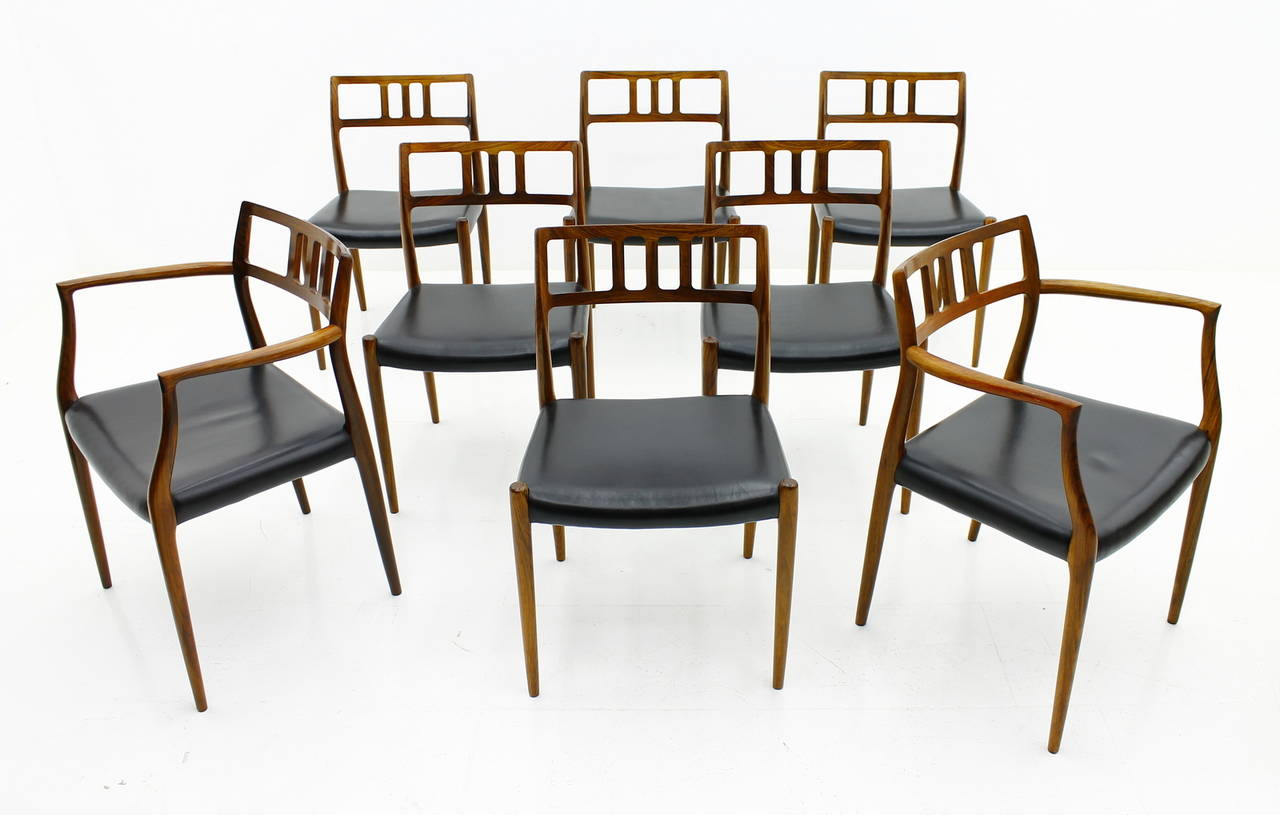 Exclusive Danish Rosewood Dining Room Set by Niels O. Møller, 1960s For Sale 3