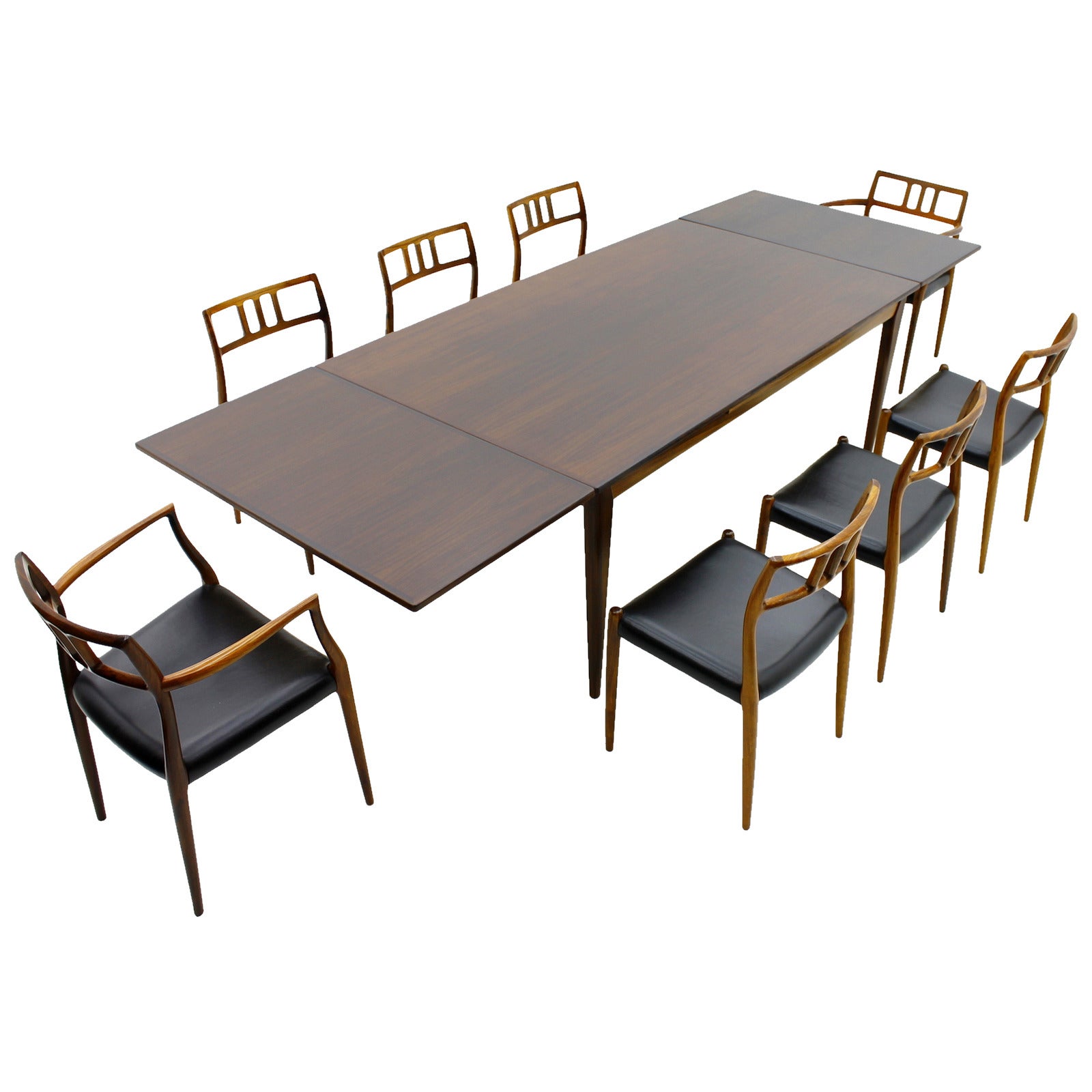 Exclusive Danish Rosewood Dining Room Set by Niels O. Møller, 1960s For Sale