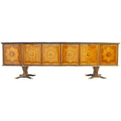 Rosewood Sideboard, Credenza with Marble Top