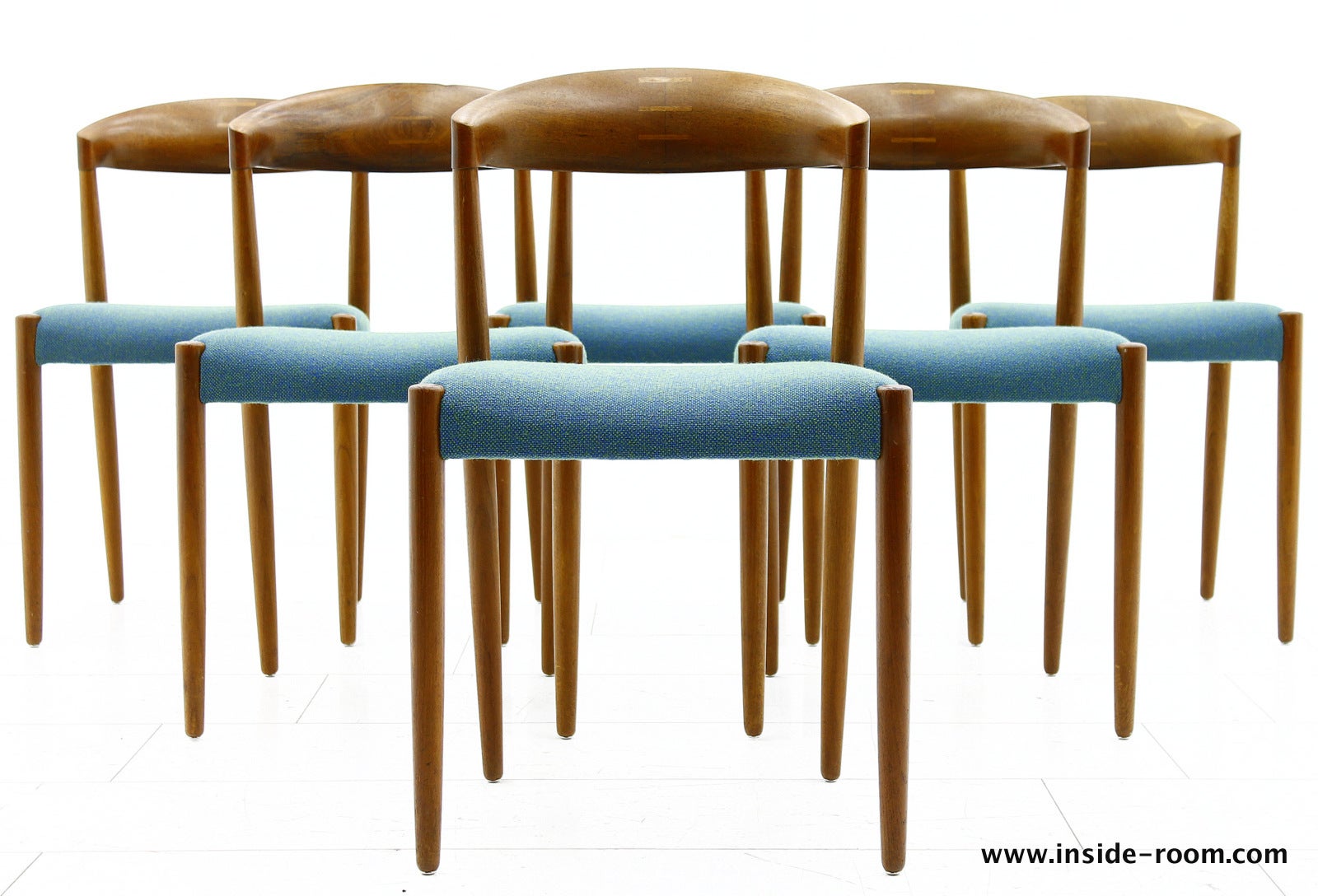 Set of Six J. C. A. Jensen Teak Chairs, Knud Andersen, Denmark at