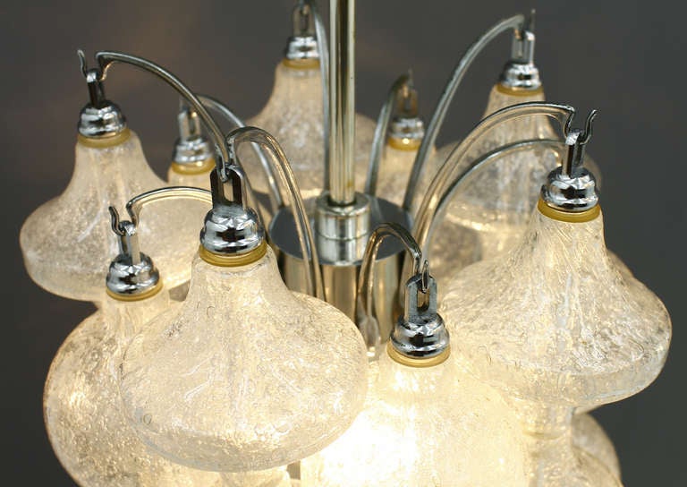 Mid-20th Century Set of Four Murano Glass Chandelier by Seguso, Italy, circa 1964