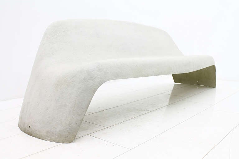 Mid-Century Modern Walter Papst Fiberglass Outdoor Bench, Wikhahn, Germany 1964