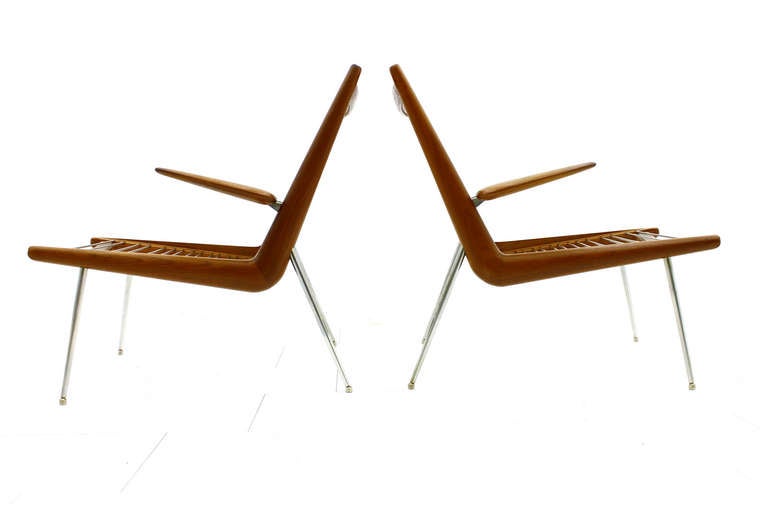 A Pair Peter Hvidt & Orla Mølgaard Nielsen Boomerang Chairs, Denmark