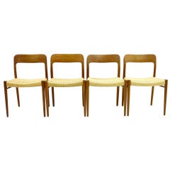 Set of Four Teak Dining Chairs b Niels O Møller, Denmark