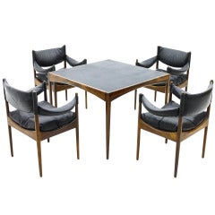 Rosewood & Leather Dining Suite, Kristian Solmer Vedel, Denmark