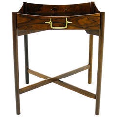 Danish Rosewood Tray Table with Brass, 1960s 11