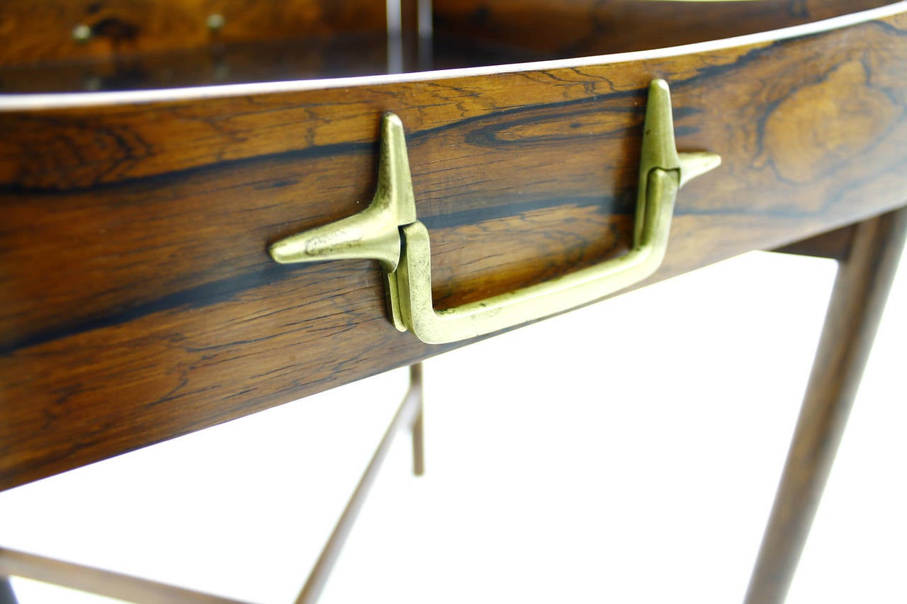 Scandinavian Modern Danish Tray Table with Brass Details, 1960s For Sale