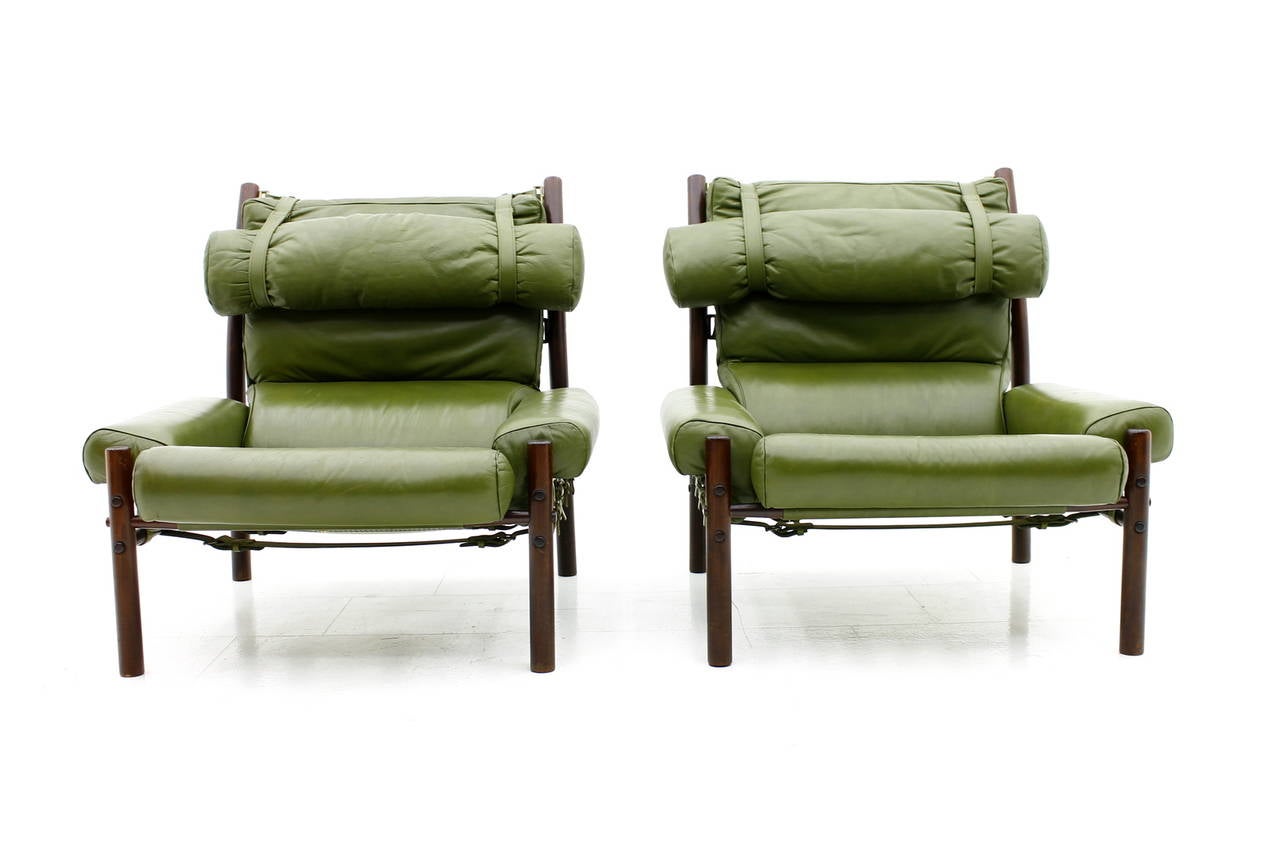 Scandinavian Modern Pair of Arne Norell Lounge Chairs 