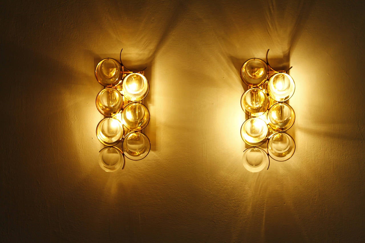Metal Pair of Wall Sconces by Palwa, 1960s