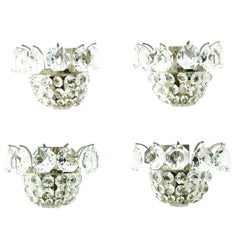 Eine von vier Wandleuchten von Bakalowits Crystal and Nickel, Österreich, ca. 1960er Jahre