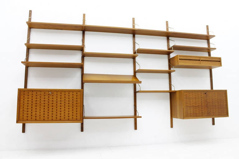 Poul Cadovius Royal Wall System in Teak and Brass, Denmark 1958 2