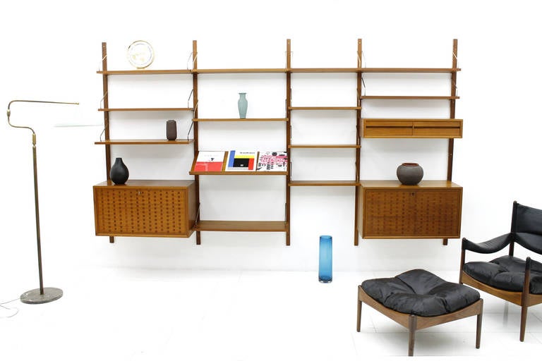 Poul Cadovius Royal Wall System in Teak and Brass, Denmark 1958 4