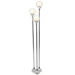 Reggiani Floor Lamp,Carrara Marble, Glass & Chrome, Italy 1970s 7