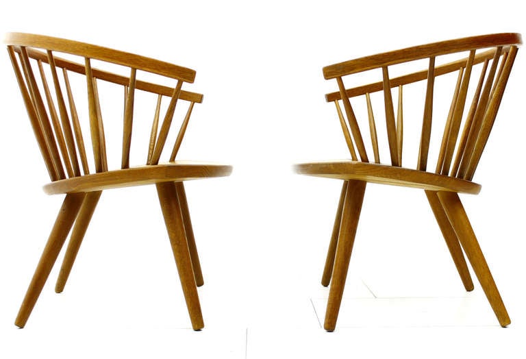 A pair Arka Chairs by Yngve Ekström, Sweden In Excellent Condition In Frankfurt / Dreieich, DE
