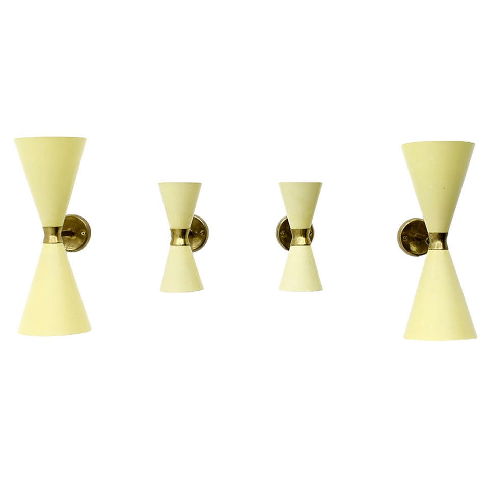 Set of Four Diabolo Wall Sconces from the 1950s For Sale