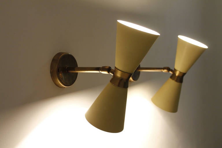 Mid-Century Modern Set of Four Diabolo Wall Sconces from the 1950s For Sale