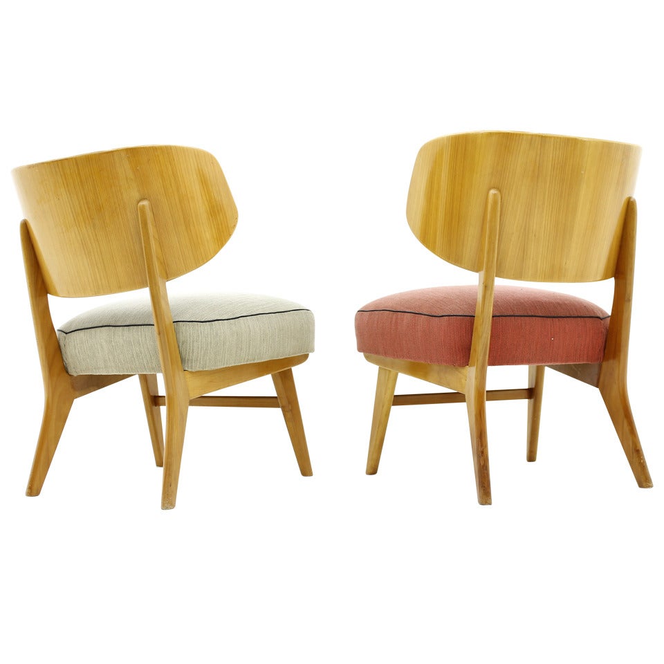 Rare Pair of Lounge Chairs by Herta-Maria Witzemann, Germany, 1957