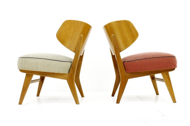 Rare Pair of Lounge Chairs by Herta-Maria Witzemann, Germany, 1957 In Good Condition In Frankfurt / Dreieich, DE