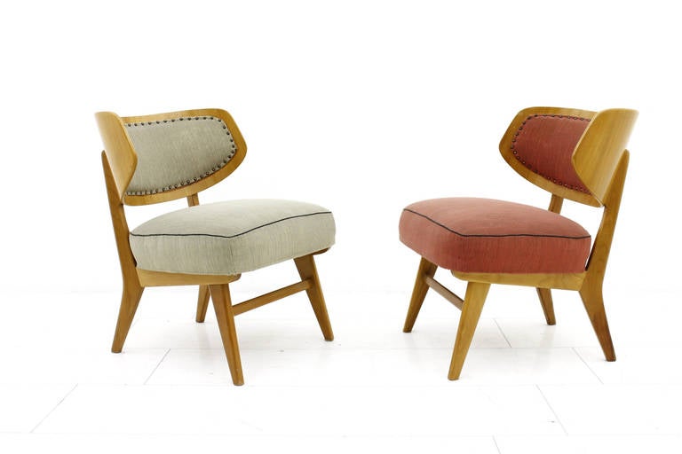 Mid-20th Century Rare Pair of Lounge Chairs by Herta-Maria Witzemann, Germany, 1957