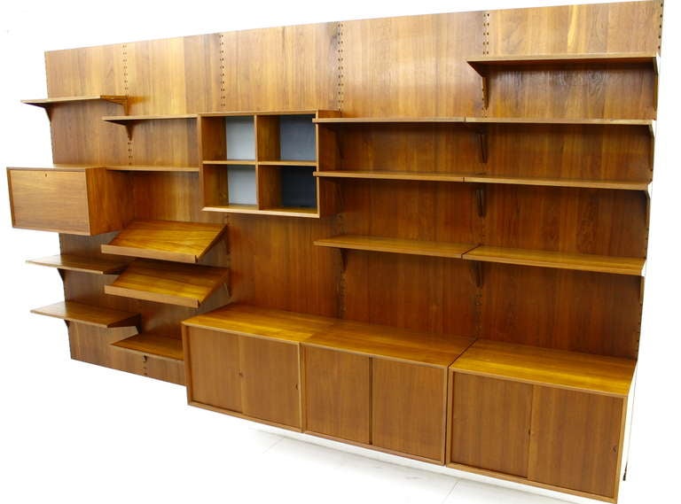 Mid-Century Modern Large Poul Cadovius Wall Unit Teak, Denmark
