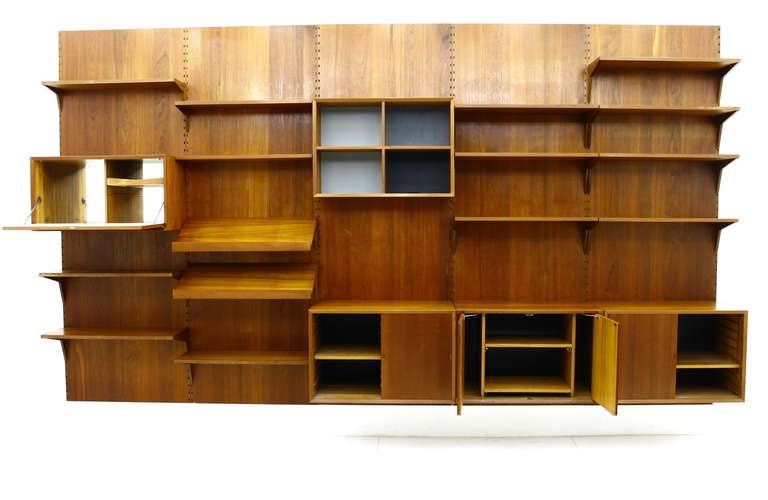 Danish Large Poul Cadovius Wall Unit Teak, Denmark