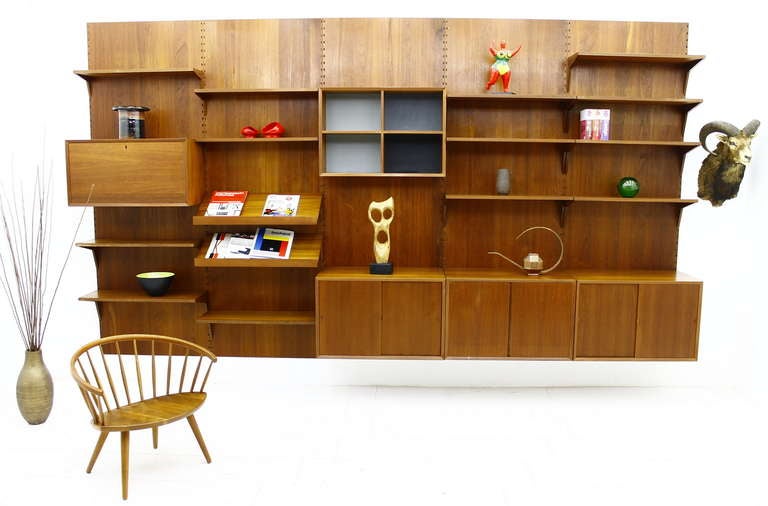 Large Poul Cadovius Wall Unit Teak, Denmark 2