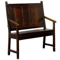 Antique English Bench with Back